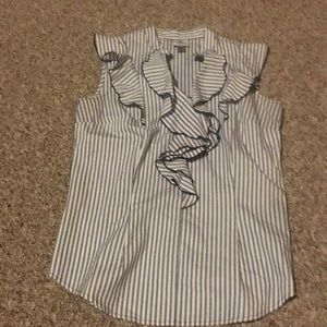 Sleeveless black/white striped blouse Worthington